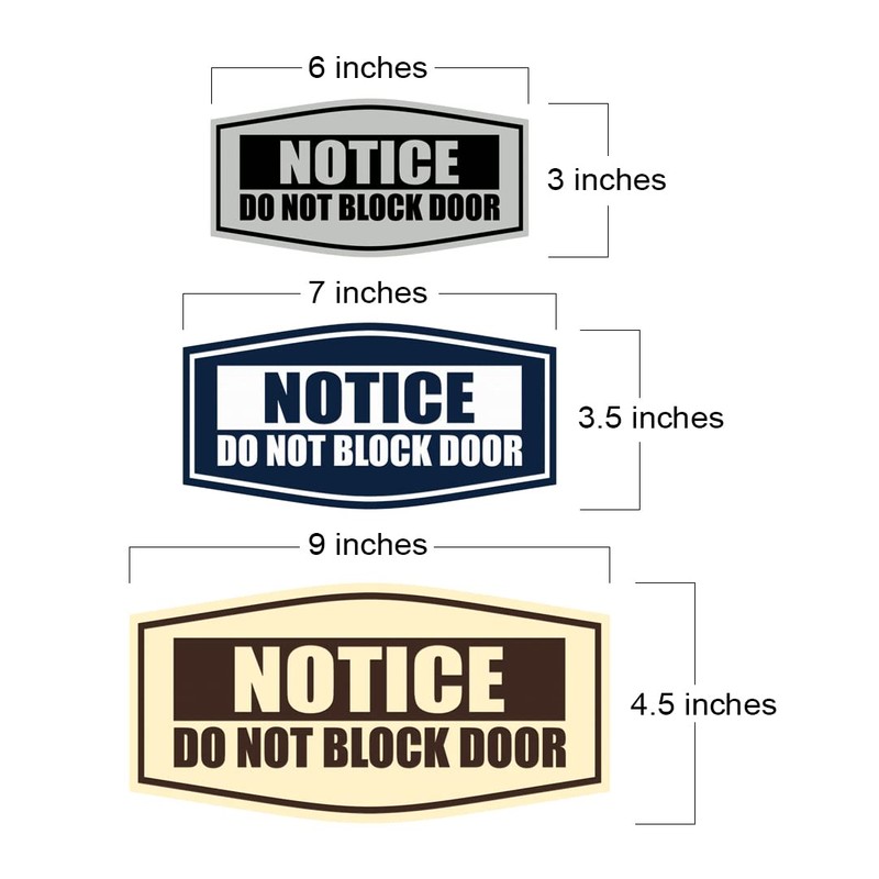 Fancy Notice Do Not Block Door Sign (Brushed Silver) -