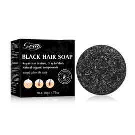 2 PCS Gray Hair Reverse Bar for Unisex, Black Hair Soap for Deep Clean the Scalp Grey, Grey Hair Shampoo Bar For Men and Women