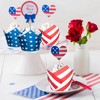 JarThenaAMCS 200Pcs Patriotic July 4th Tulip Cupcake Liners Stars Stripes