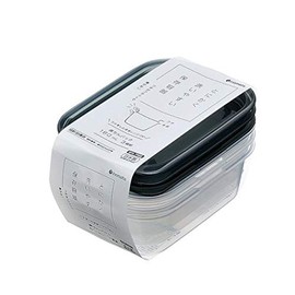 Easy Pack Storage Containers, Square Type, 6.1 fl oz (180 ml), Clear Black, 3 Pieces