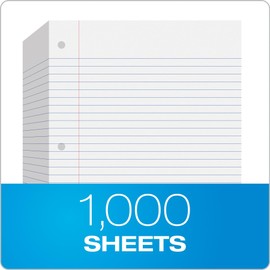Oxford Loose Leaf Paper Wide Ruled - 1000 Pack Filler Paper - 8.5 x 11 Inch. - 3-hole Punched Wide Ruled Notebook Paper - Binder Paper for Adults, School Students, and Kids - Notebook Paper Wide Ruled