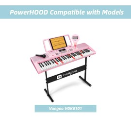 PowerHOOD 12V AC/DC Adapter Compatible with Vangoa VGK6101 Piano Keyboard VGK-6101 61 Keys Portable Music Keyboard 12VDC DC12V 12 Volt 12 Volts Switching Power Supply Cord Battery Charger Cable PSU
