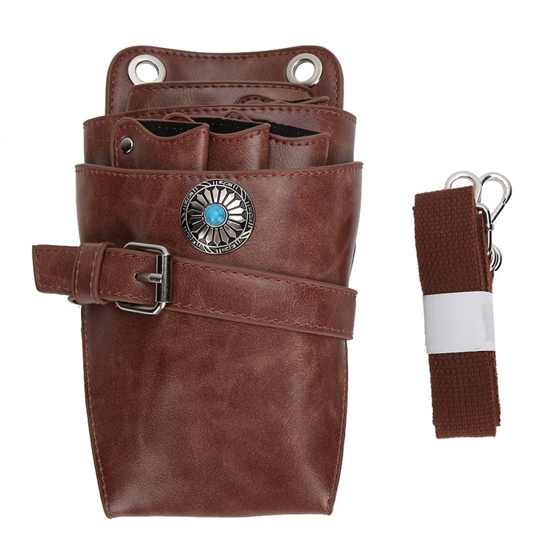 Barber Scissor Pouch Holster with Belt Hairdressing Waist Holder Case