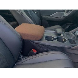 Auto Console Covers- Premium Center Console Cover Fits the Acura MDX 2021-2025 Middle Armrest Fleece Fabric (Brown)