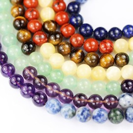 Chakra Beads Natural Gemstone Beads for Making Jewellery, Jewelry Energy Healing Crystal Jewelry Making supplies 4mm 15.5inch About 90-100 Beads