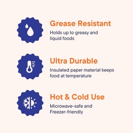 Stack Man Paper Food Container with Lid, Insulated Paper Food Cup with Paper Vented Lid, Hot or Cold to Go Containers