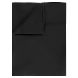 Luxury Microfiber Breathable Flat Sheet, Wrinkle Resistant Double Brushed Bed Top Sheet Machine Washable (Black, Twin)