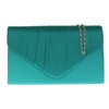 Girly Handbags Womens Satin Pleated Clutch Bag Teal