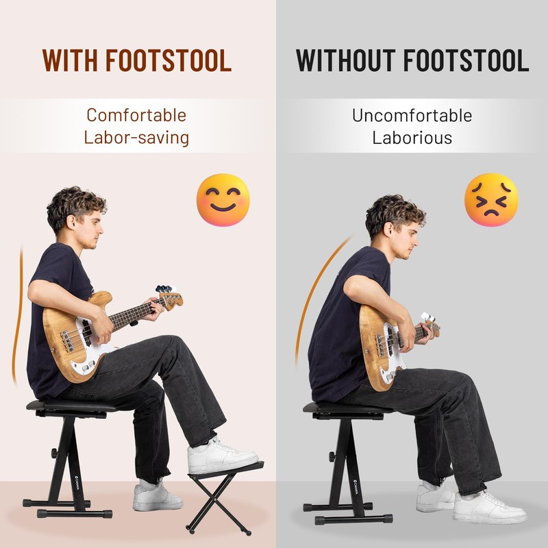 CAHAYA Guitar Footstool with Anti-Slip Rubber: Foldable for Guitar Playing