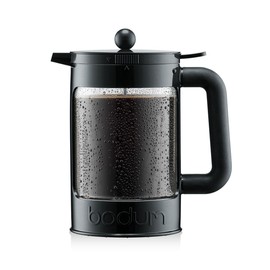 BODUM ボダム コーヒーメーカー コーヒープレス BEAN ビーン フレンチプレス アイスコーヒーメーカー 1500ml ブラック ステンレスフィルター ガラスビーカー 浸漬式 コーヒー コールドブリュー 【正規品】 K11683-01