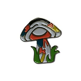 GBJUK Psychedelic Mushroom Toadstool Pin Lapel Badge with Butterfly Clasp Back