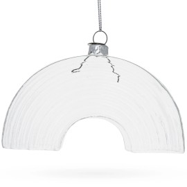 BESTPYSANKY Rainbow Blown Clear Glass Christmas Ornament