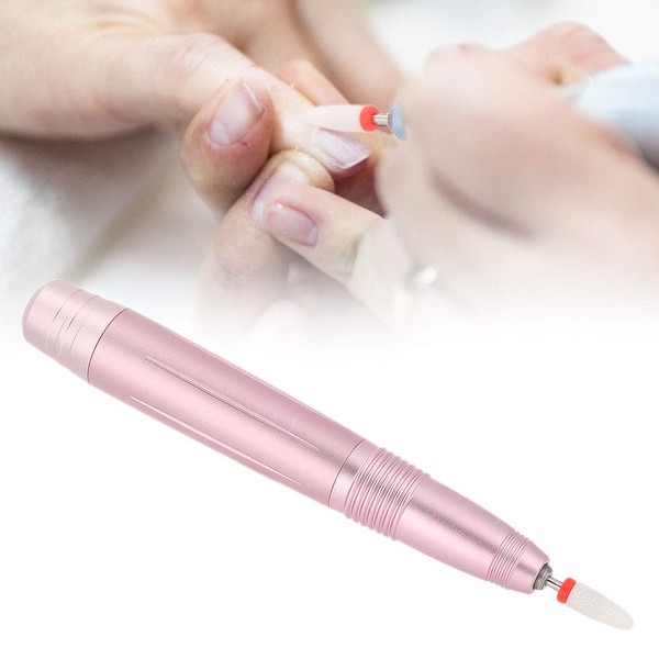 Electric Nail Drill with 18000 rpm, USB Manicure Pen Grinder Polisher Electric Nail Drill Pen Nail Polishing Grinder Nail Removal (Pink)