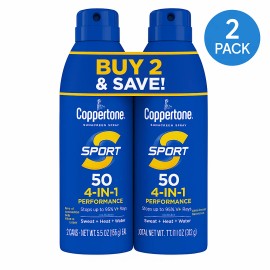 Coppertone Sport SPF 50 Spray 5.5 oz 2 Pack Exp 01/2026 New