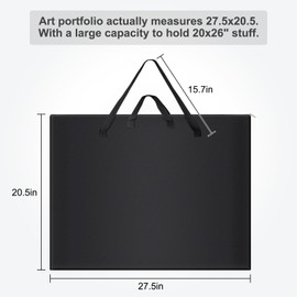 ZKOO Art Portfolio Bag, 20 Inches by 26 Inches, Black Carrying Storage Case for Poster, Sketching, and Drawing (BLACK, 20"*26")