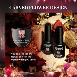 ROSALIND Semi-Permanent Nail Polish, 8 Colors White Nude Brown Glitter Pink Gold Silver, 5ml Gel Nail Polish Soak Off UV Lamp, Nail Art Polish Nail Art Gel Nail Polish Set 8pcs