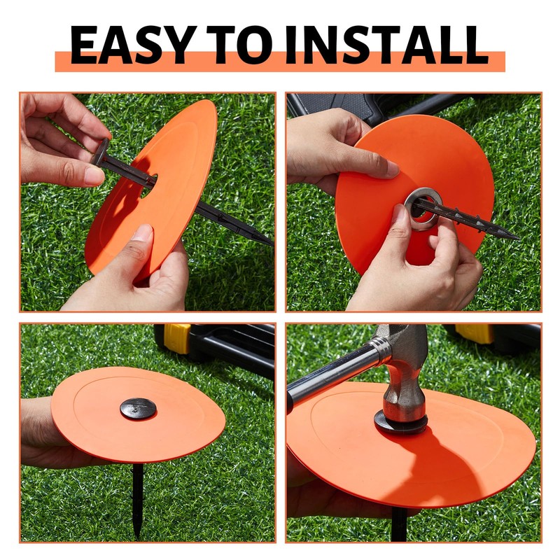 Leriton 3 Set Low Profile Property Line Markers, Survey Markers