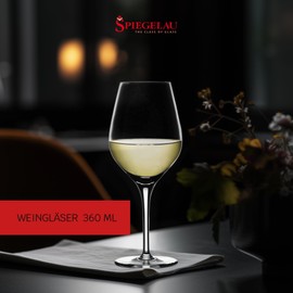 Spiegelau Authenticis 4400183 White Wine Glasses 360 ml Set of 4 Crystal Glass White Wine Glasses Dishwasher Safe