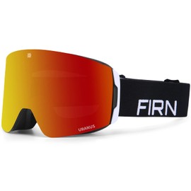 FIRN Snow Goggles, URANUS Ski and Snowboarding Goggles, Double Lens, Asian Fit, Quick Lens Replacement, Anti-Fog, Can Be Used with Glasses, UV Protection, Wide Field of View, Helmet Compatible, High