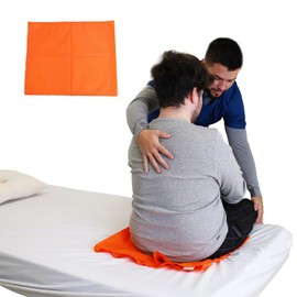 PEPE Mobility Sliding Cloth for Bedridden People 60 x 50 cm, Non-Slip Cloth Care for Transfer, Sliding Mat for Patient Transfer in Bed and Wheelchair, Sliding Sheet for Seniors, Orange