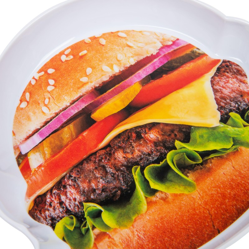 Mind Reader Burger Serving Plate Set, Hosting Essentials, Outdoor Kitchen