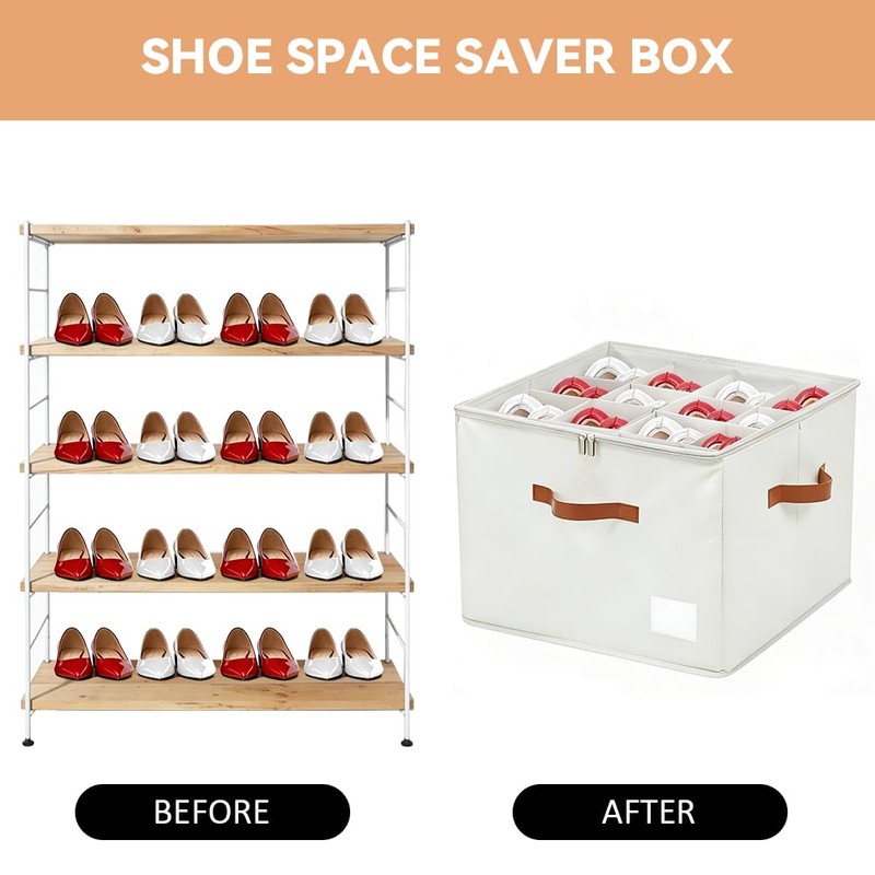 Shoe Organzier for Cloest - Fits up to 16 Pairs