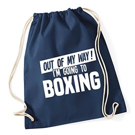 Hippowarehouse Out of My Way I'm Going to Boxing Drawstring Cotton School Gym Kid Bag Sack 37cm x 46cm, 12 litres