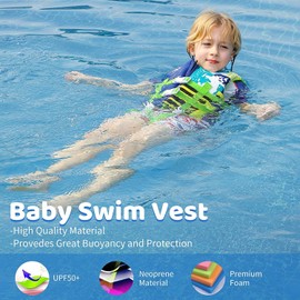 Kids Swim Vest- Swimming Vest for Child with Adjustable Safety Strap, Suitable for Age 1-9 Years (Blue, M/(7-9 Years))