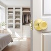 GOBEKOR 3 Pack Keyless Passage Door Knobs Closet Polished Brass