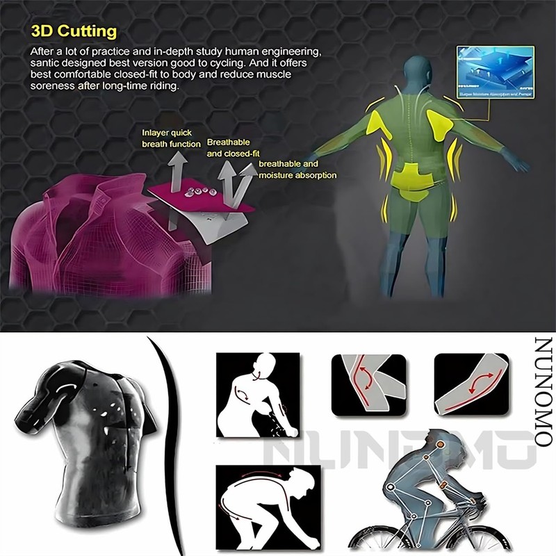 NUNOMO Triathlon Clothing Men Triathlon Tri Function Short Sleeve Running