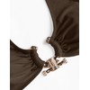 seamoly Swimsuit for Women Shiny Triangle Thong Bikini Sets Metal