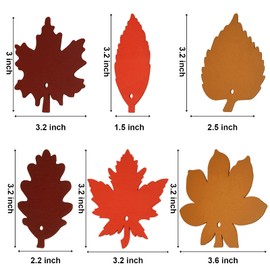 Queekay 60 Pieces Wooden Maple Leaf Fall Leaves Wooden Autumn Leaf Cutout Fall Ornaments Leaf Shaped Hanging Embellishment Decor 3 Colors for DIY Craft Thanksgiving Decorations