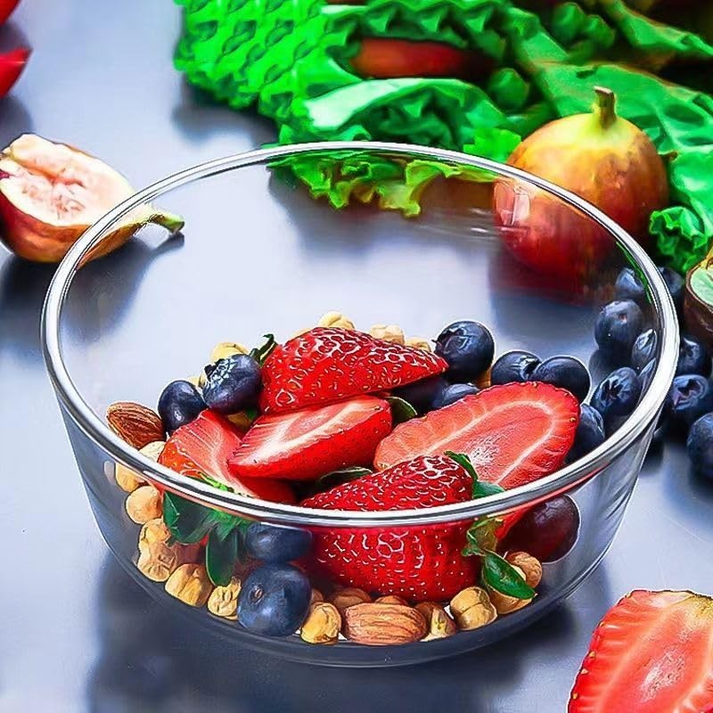 Ecentaur Glass Baking Bowl Large Salad Bowl for Oven/Microwave/Freezer Glass