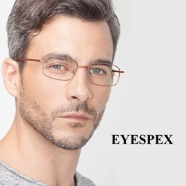 EYESPEX 4 Pack Reading Glasses for Men Woman, Metal Frame Spring Hinge Readers Comfort Readers Lightweight Eyeglass Anti-Eyestrain