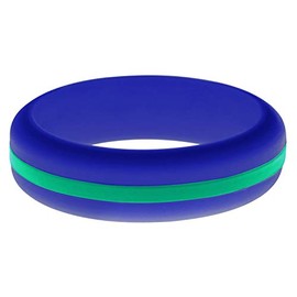 FLEX Ring - Womens Mens Blue Silicone Ring - Changeable Color Bands - Many Colors - Safe, Durable, Everyday Wear Wedding Band - 1 Ring - Sizes 4-16 (Womens Teal, 4)