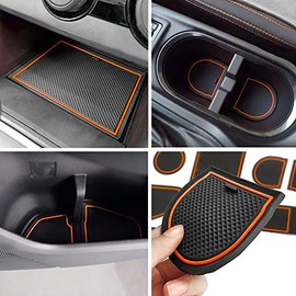 auovo Anti-dust Door Mats for 2018 2019 2020 2021 Subaru Crosstrek and 2018-2022 Impreza Gate Door Liners Inserts Cup Console Mats Interior Accessories(Pack of 14) (Orange)