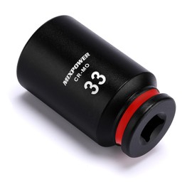 MIXPOWER 1/2" Drive Deep Impact Socket, CR-MO, 33mm, Metric, 6 Point, Axle Nut Impact Grade Socket for Easy Removal
