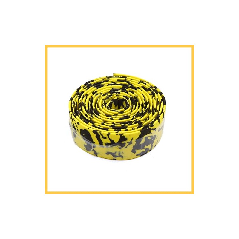 REPAIROCK 2pcs Yellow Black Foam Camouflage Design Handlebar Grip Tape