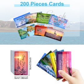 Piklodo 200 Pcs Prayer Cards Bible Verse Card 50 Styles Double-Side Scripture Inspirational Cards Motivational Encouraging Christian Card for Women Men Mini Business Religious Easter Christian Gifts