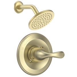 Replacement for D Faucet 13 Series Single-Function Shower Valve Trim Kit, Shower Handle, Champagne Bronze Shower Trim Kit with 6 inch Shower Head (Cartridge and Valve Not Included)