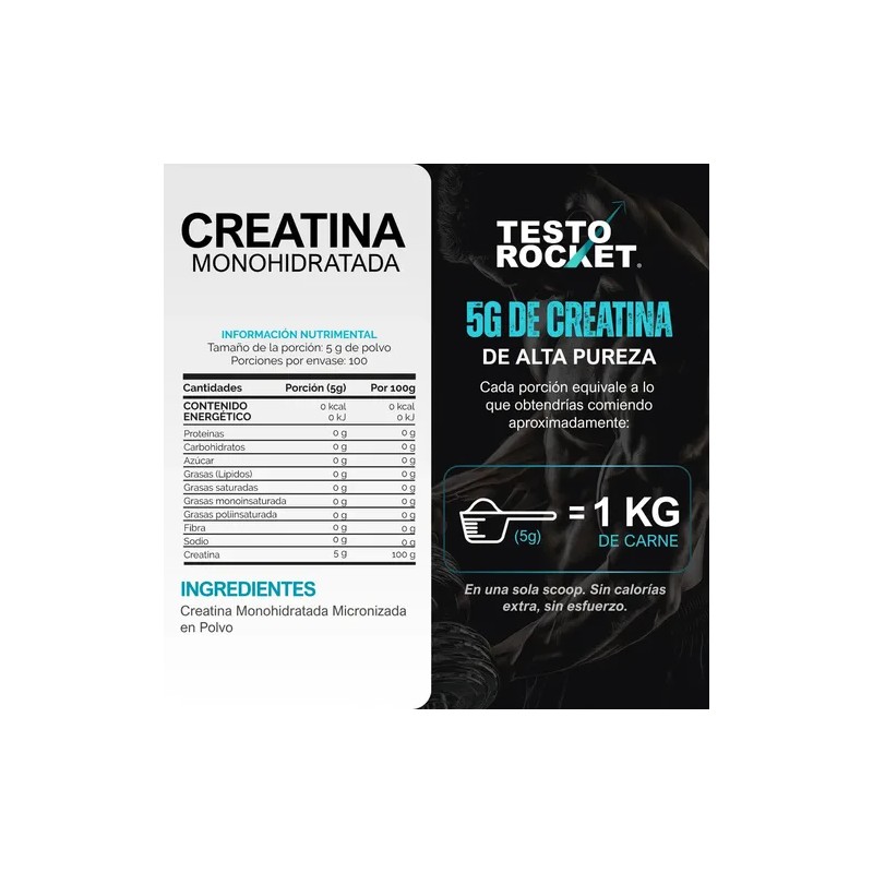 Creatina Monohidratada y Micronizada Polvo | 100% Alta Pureza Certificada