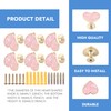 6 Sets Pink Heart-Shaped Cabinet Knobs Zinc Alloy Drawer Pulls