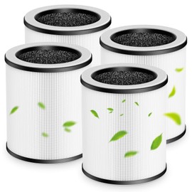 4 Pack P60 Replacement Filter Only Compatible with TPLMB/YARIKI P60 Air Purifier and Vhoiu KJ50 Air Purifier, 3-in-1 Nylon Pre-Filter, HEPA Filter and High-Efficiency Carbon