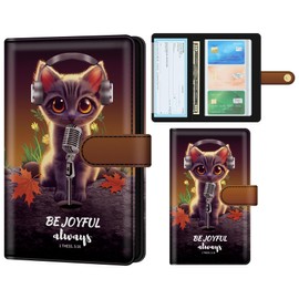 Aatacas Business Card Organizer Book for Women & Men, Unisex PU Leather Portable Business Card Book Holder, Credit Card Organizer Binder 96 Card Slots (Up to 192 Business Cards) (O)