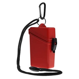 WITZ Strandsafe Large Waterproof Bath Safe Red [Pack of 1] Beach Box Swimming Safe with Carabiner Hook and Nylon Cord for Hanging, red, Sporty or functional