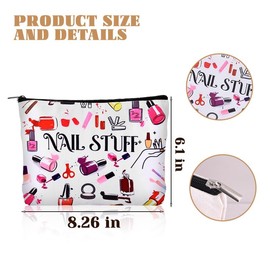 Nail Tech Gifts for Women Men Nail Stuff Organizer Bag for Nails Techician Artist Lover Birthday Christmas Gifts for Women Men Manicure Tool Travel Organizer Bags Pouch Makeupbag
