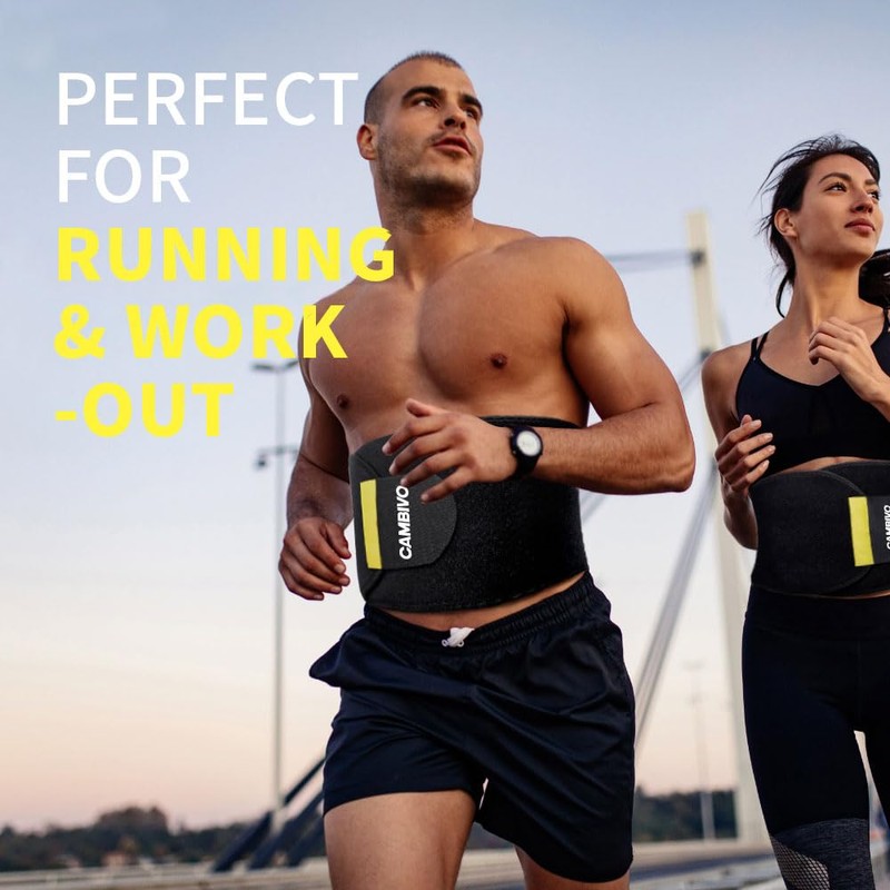CAMBIVO Waist Trainer Men Women, Waist Trimmer Sweat Belt, Adjustable