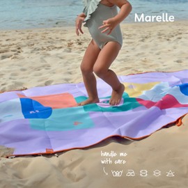 Quut Beach / Pool Towel for Kids with Game - Ultra Fast Drying Microfiber, Sand Free - Compact, Lightweight (Sky and Hell, L - 180 x 100 cm)