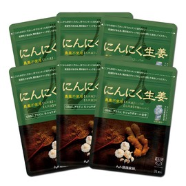 Garlic Ginger, 31 Tablets, 6 Bag Set, 10% Discount, Warm Activities, Golden Ginger, Organic Garlic, Low Odor Formulation