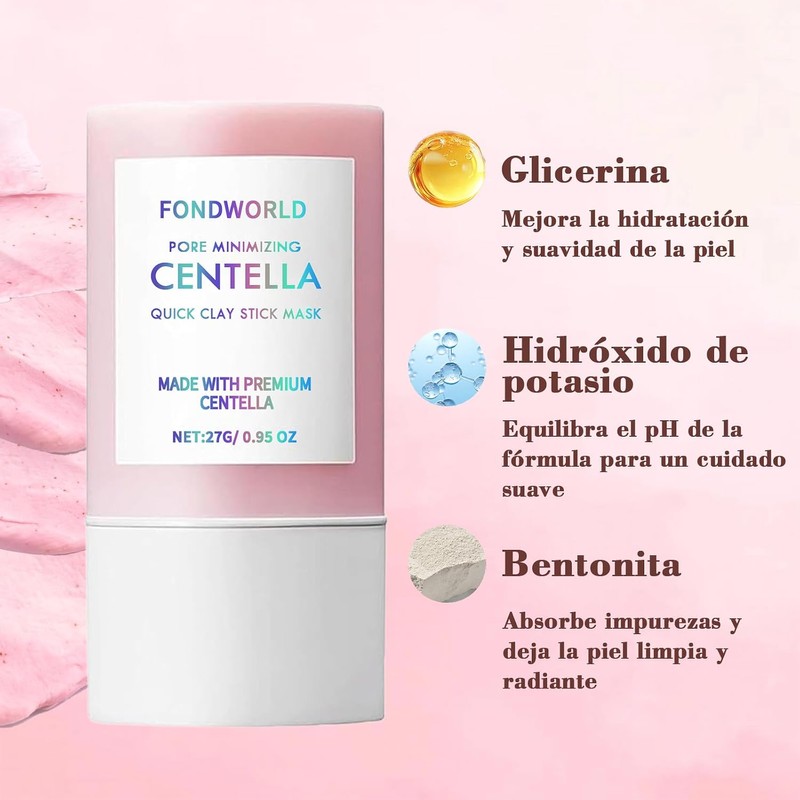 3PC Mascarilla de Arcilla en Barra con Centella Asiática,Poremizing Quick